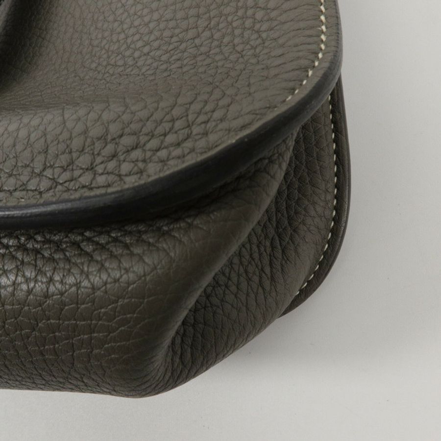 HERMES Clemence皮革Halzan 31手挽肩背兩用袋Etain-10