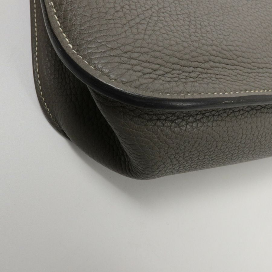 HERMES Clemence皮革Halzan 31手挽肩背兩用袋Etain-11
