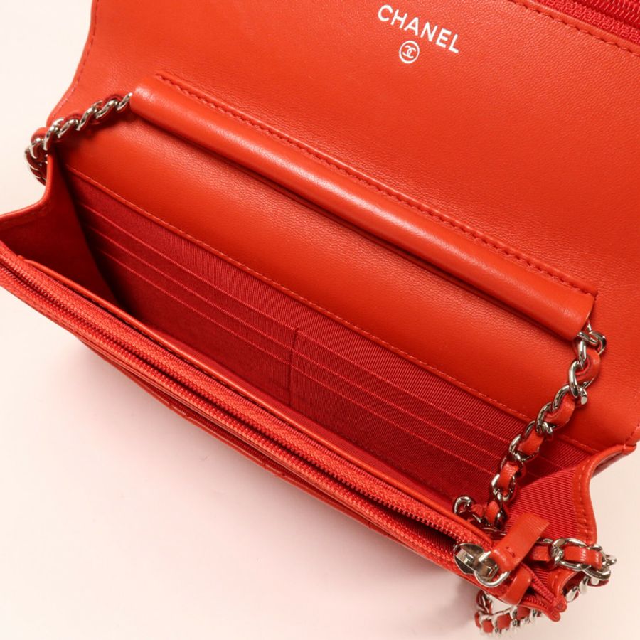 CHANEL 羊皮皮革Wallet On Chain鏈帶肩背袋-4