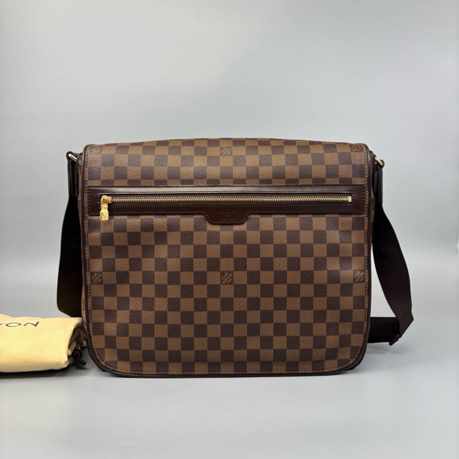 Louis Vuitton 路易威登 棕棋盤格郵差斜挎包 尺寸37*29-0