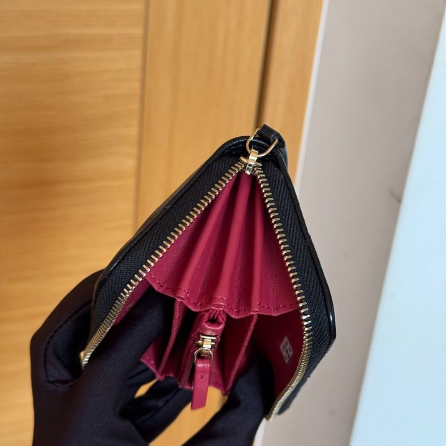 Chanel 全新 經典 19系列 新版 零錢卡包 拉鍊零錢包 黑金羊皮 AP3362-7
