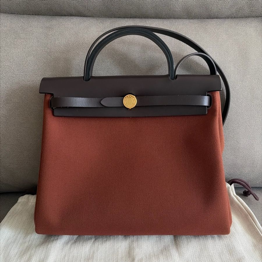 95%新 愛馬仕Hermes Herbag 31 bag棕色-0