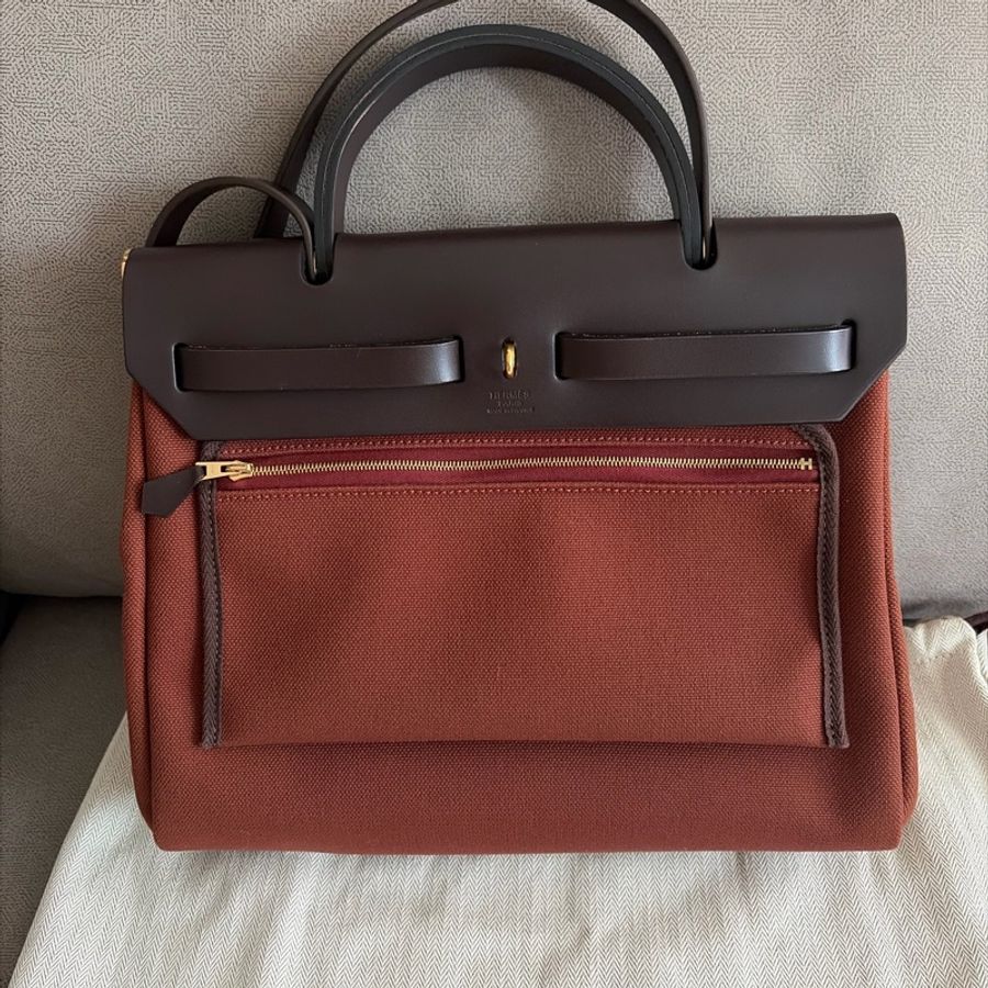 95%新 愛馬仕Hermes Herbag 31 bag棕色-1