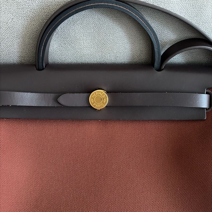 95%新 愛馬仕Hermes Herbag 31 bag棕色-3