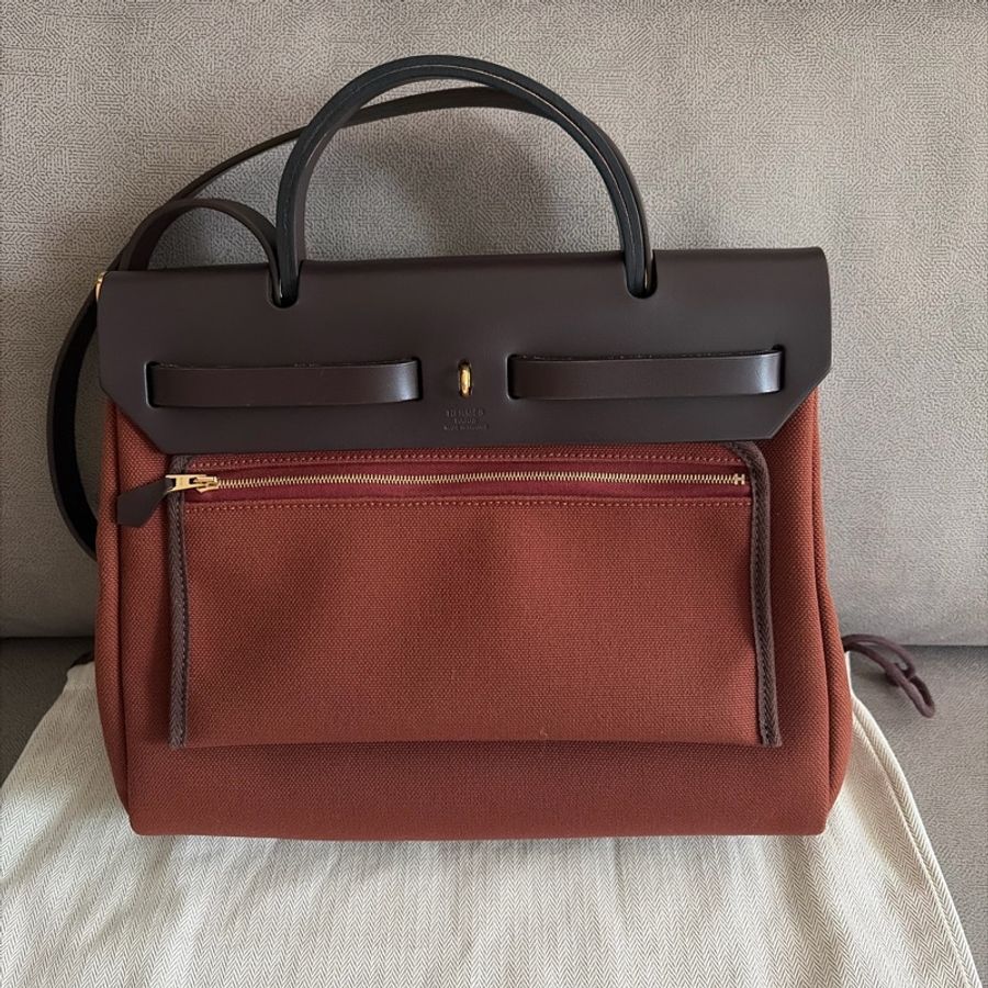 95%新 愛馬仕Hermes Herbag 31 bag棕色-7