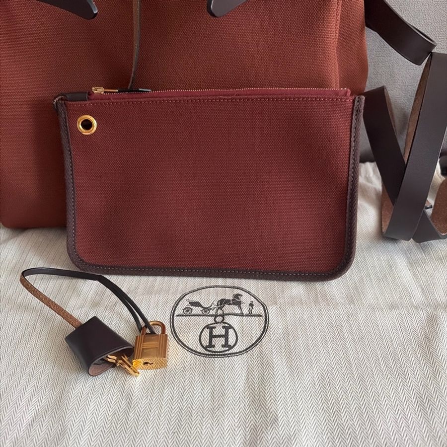 95%新 愛馬仕Hermes Herbag 31 bag棕色-14