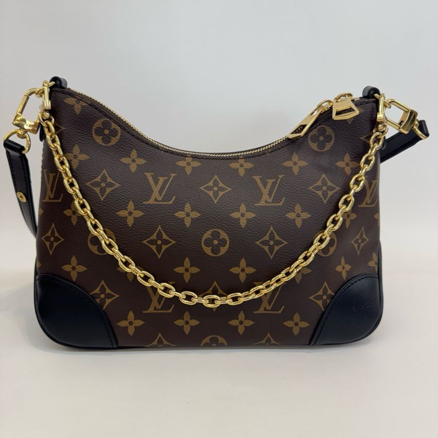 Louis Vuitton 路易威登黑牛角單肩斜挎包純芯片-0