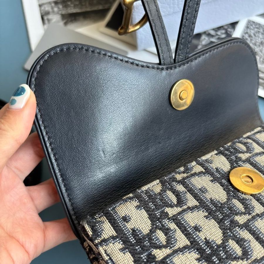 ::Christian Dior:: Dior Saddle 馬鞍 腰包 S5619CTZQ 藍緹花SADDLE腰包 背帶-23