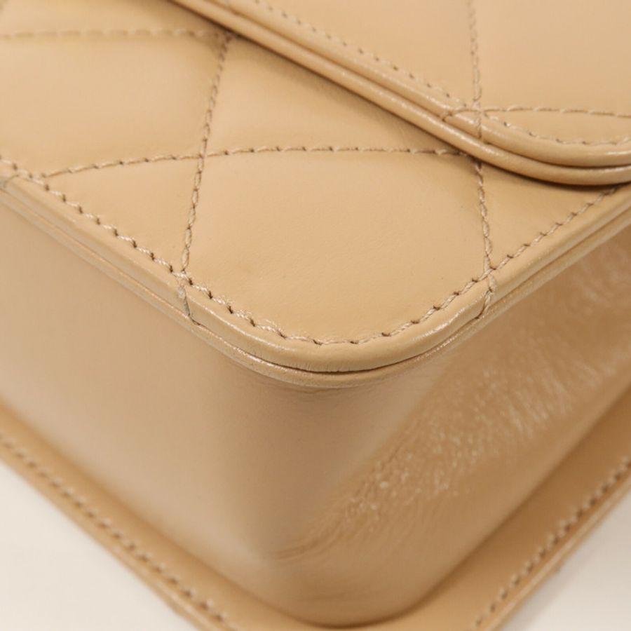 CHANEL 牛皮皮革Mini Flap Bag鏈帶肩背袋-10