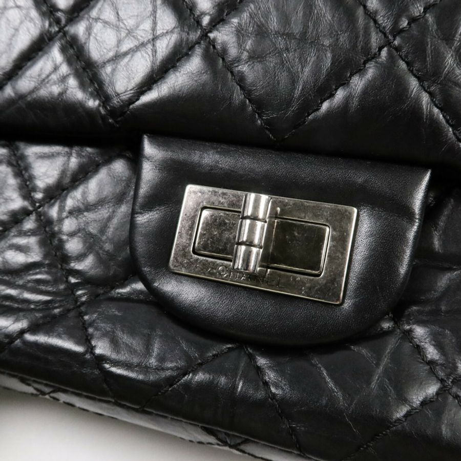 CHANEL 牛皮皮革Chanel 2.55 Large鏈帶肩背袋-6