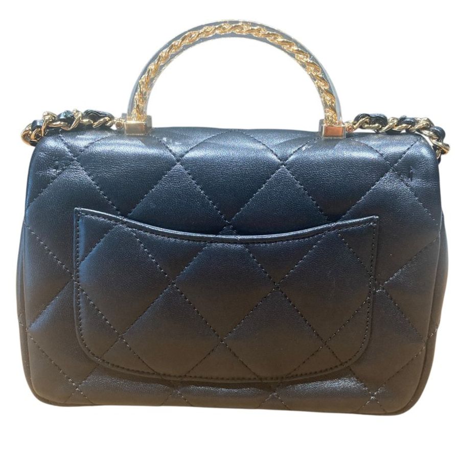 CHANEL 香奈兒 FLAPBAG 黑色 皮革 金釦-1