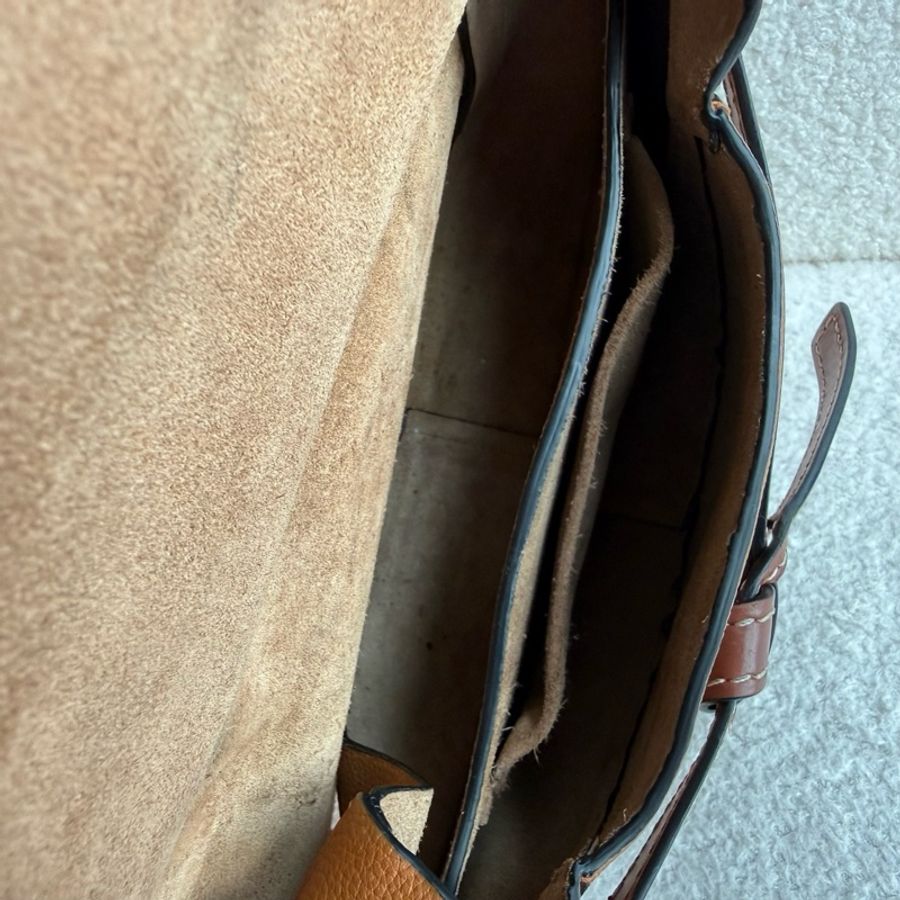 羅意威/Loewe Gate小號蝴蝶結馬鞍包斜挎包,焦糖色-7