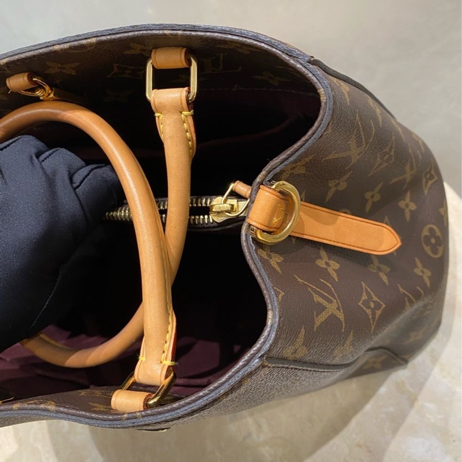 LV 路易威登 棕色老花Montaigne 蒙田包手提單肩斜挎包-9