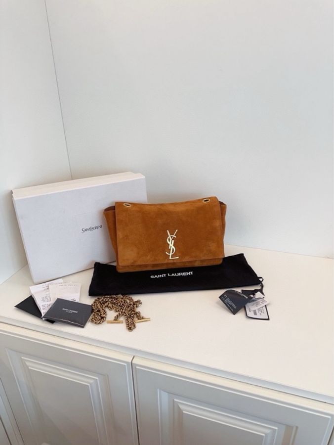 ✨YSL|焦糖色雙面Kate 鏈條包 2024年 雙面泰迪金鍊條|99新-2