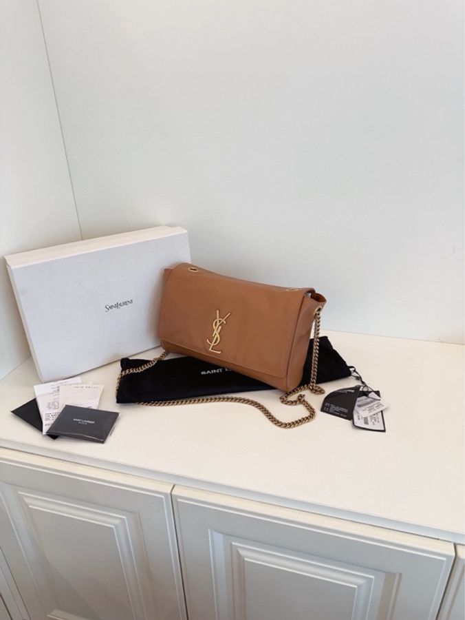 ✨YSL|焦糖色雙面Kate 鏈條包 2024年 雙面泰迪金鍊條|99新-5