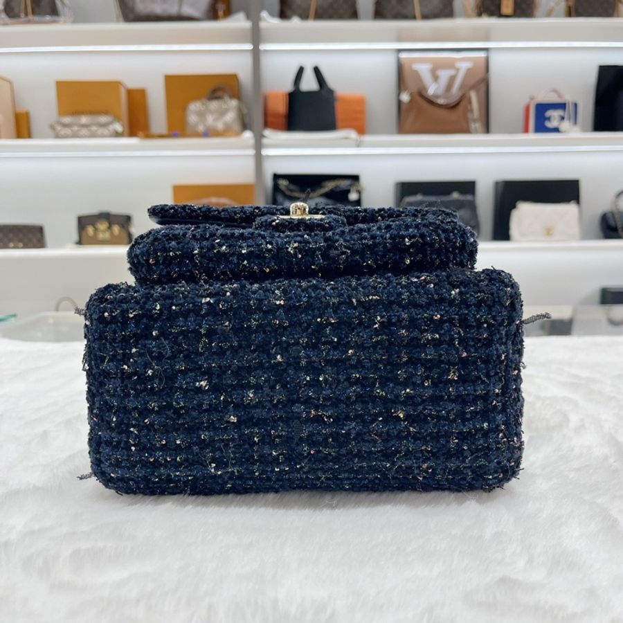 CHANEL 香奈兒 雙肩包 銀色 毛呢亮片-4