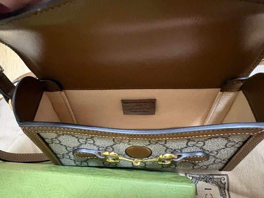 Gucci Horsebit 1955 mini bag馬銜扣全配-4