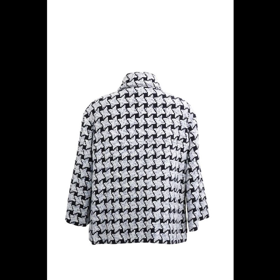 Chanel 19年秋冬预告系列蓝白千鸟格外套马甲套装-7