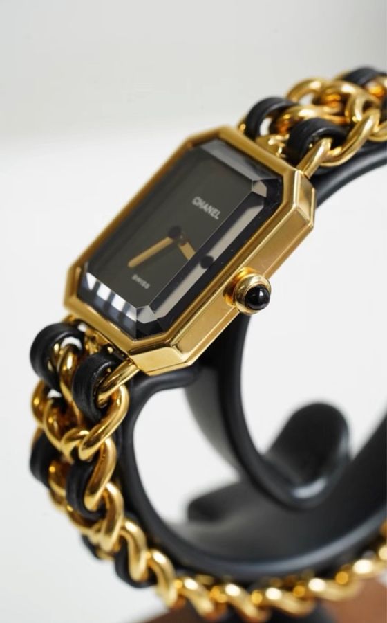 【97新 ✨ 全網最低價!】 Chanel Premiere系列 黑金 小方糖 手錶 L碼(下單前先詢問庫存❗️❗️)-2