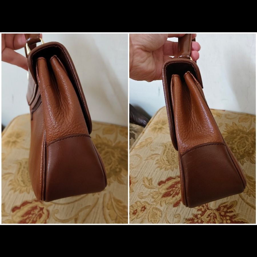 BURBERRY 正版絕版 古董包 全真皮古董包 手提包 肩背 斜背包 附上鏈條背帶 請看商品敘述-2