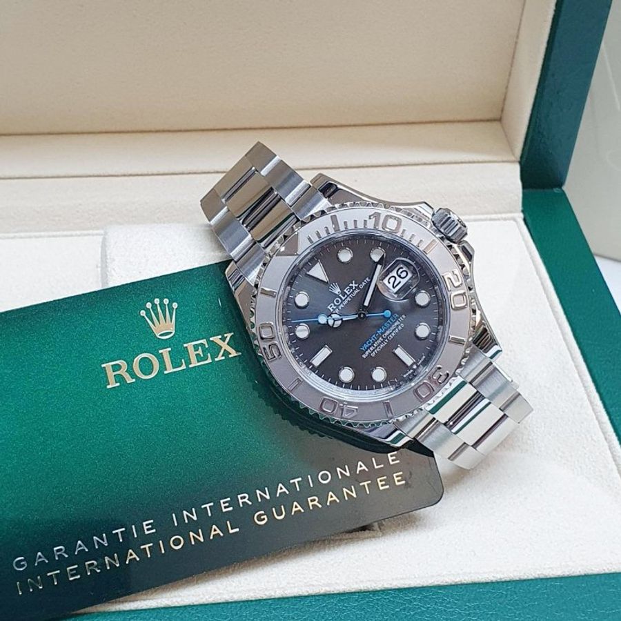 【大眾名錶】ROLEX 勞力士 126622 Yacht-Master 遊艇名仕 2021/01全配件 PT950錶圈 灰面藍針 錶徑40mm 自動上鍊G381-4