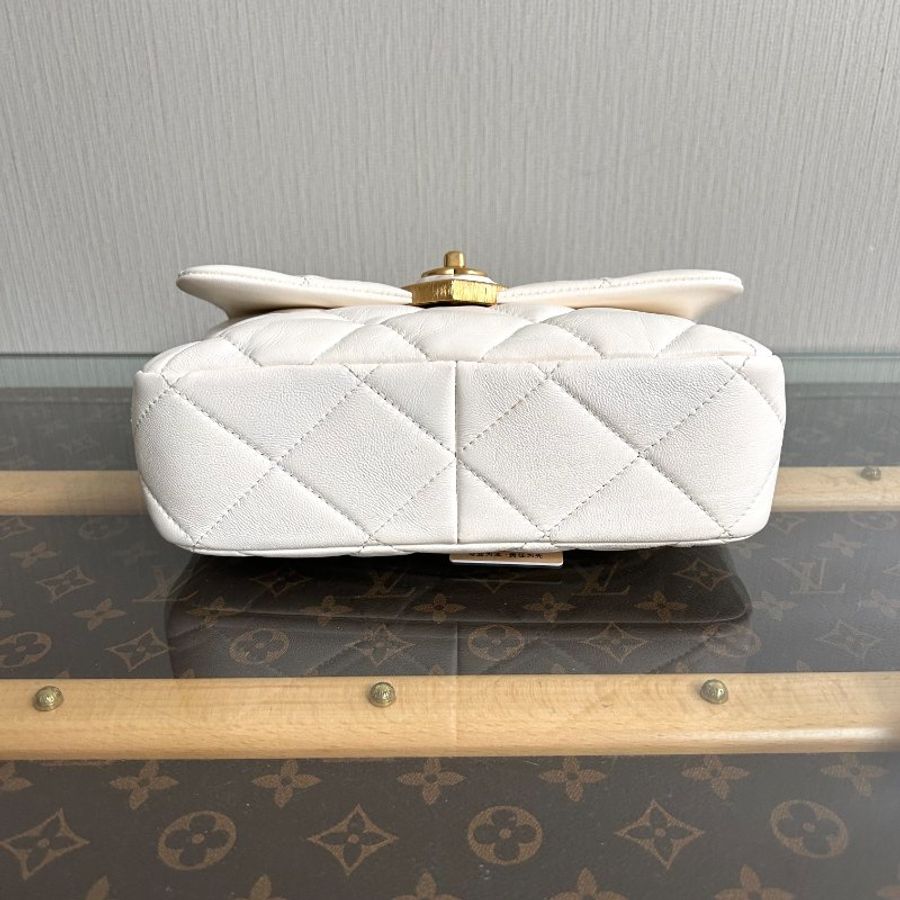 CHANEL 白金愛心琺瑯扣大mini 方胖子鏈條包 20*13*6 98新配件塵袋-7