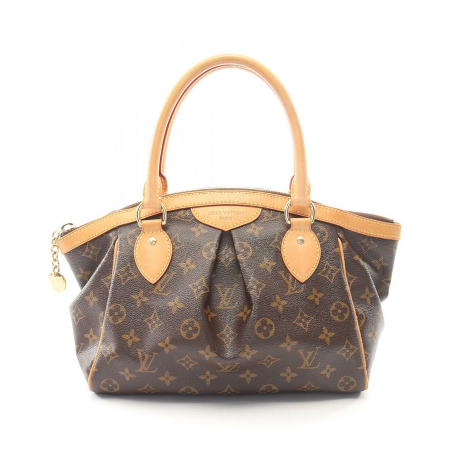 路易威登 Tivoli PM Monogram 手提包 M40143 PVC塗層帆布皮革棕色二手女士-0