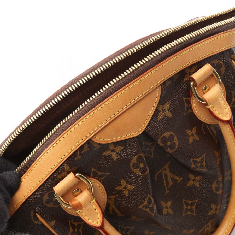路易威登 Tivoli PM Monogram 手提包 M40143 PVC塗層帆布皮革棕色二手女士-7