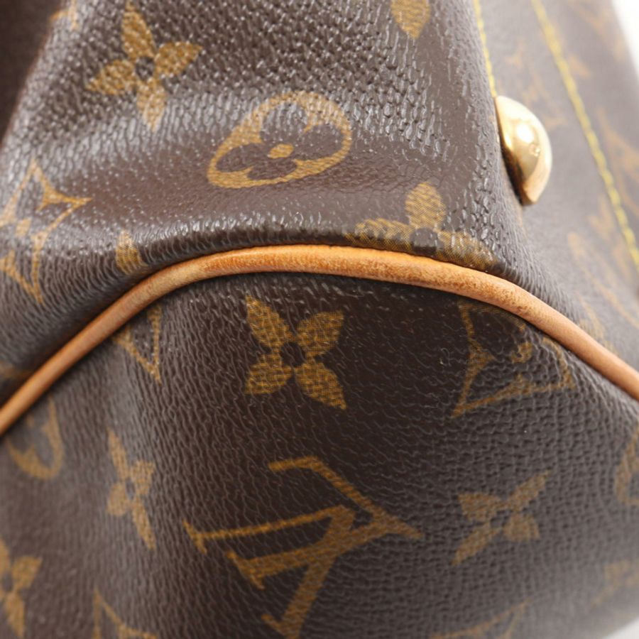 路易威登 Tivoli PM Monogram 手提包 M40143 PVC塗層帆布皮革棕色二手女士-8