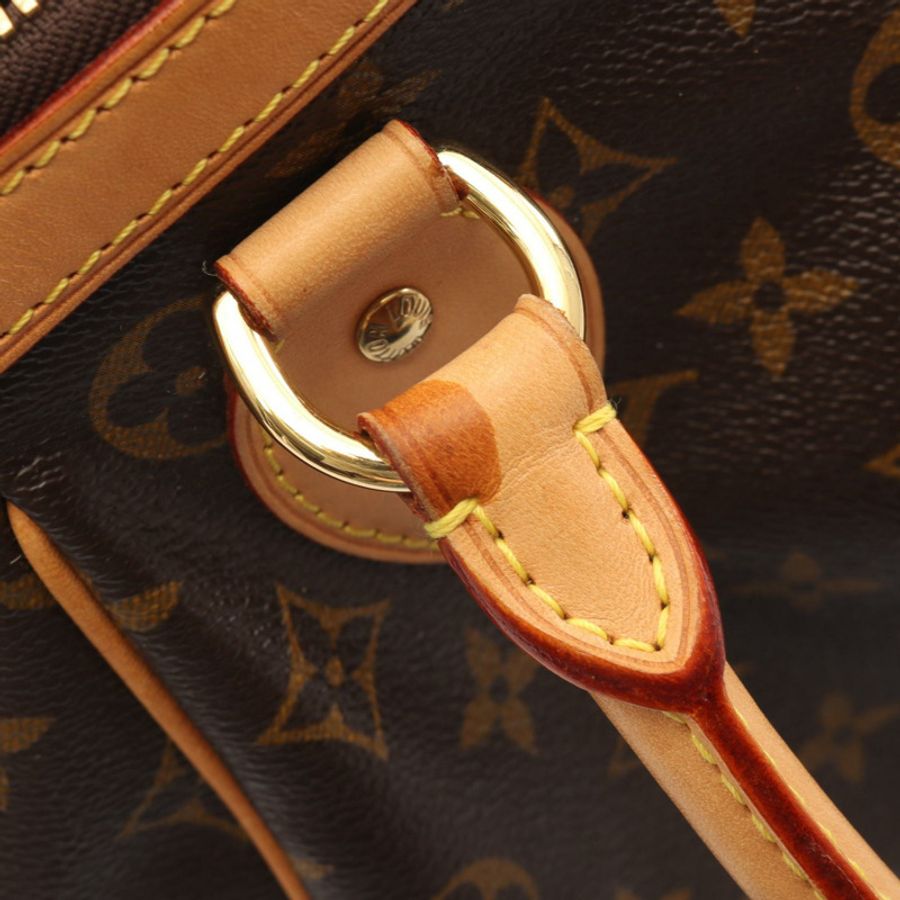 路易威登 Tivoli PM Monogram 手提包 M40143 PVC塗層帆布皮革棕色二手女士-9