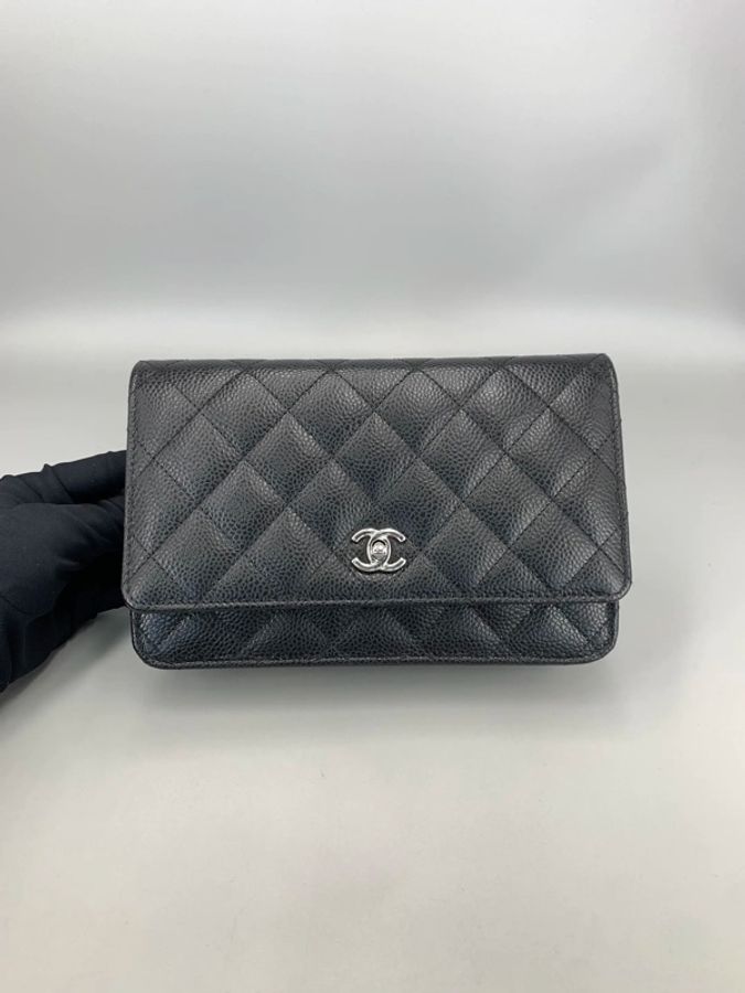 chanel 發財woc 黑銀芯片-0