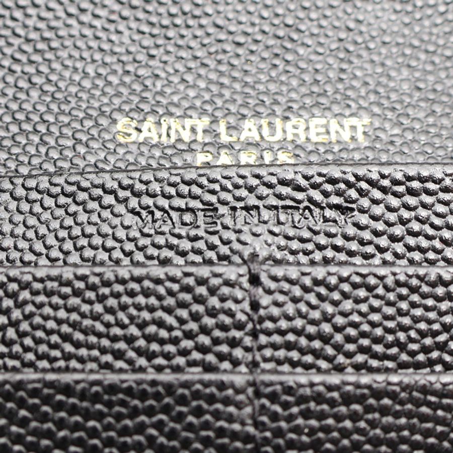 SAINT LAURENT YSL 聖羅蘭 Monogram Large Flap 扣式 長夾 黑色 牛皮 372264 BOW01 1000-5