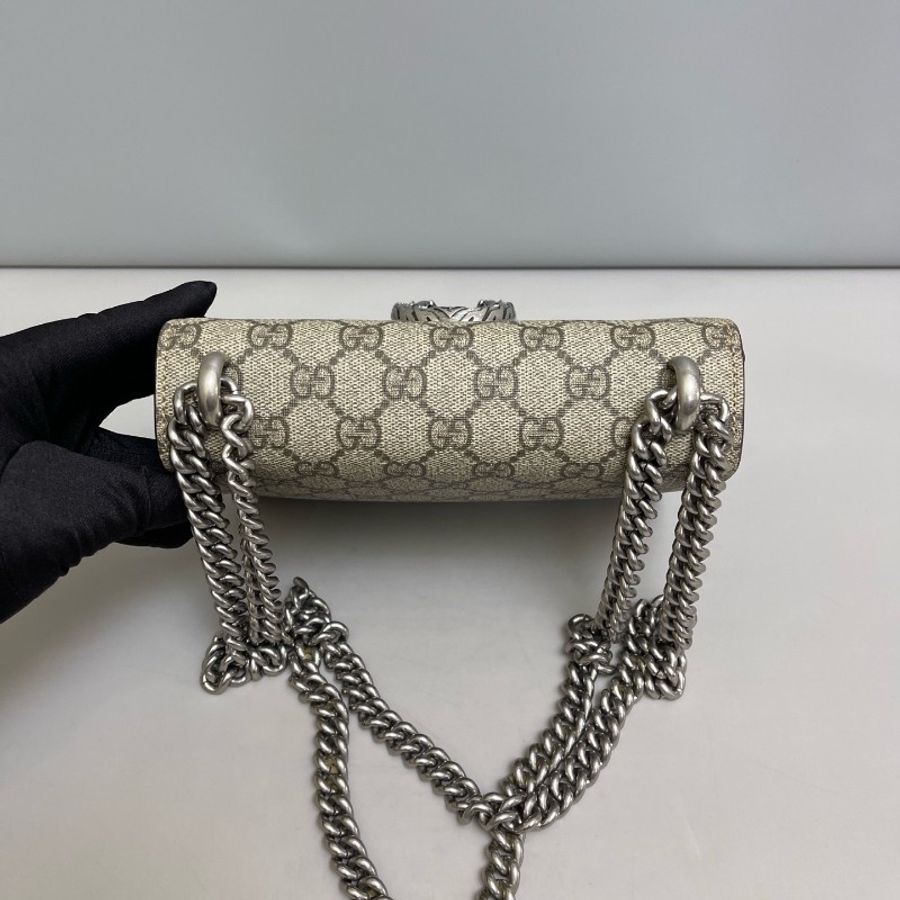 Gucci 卡其色老花酒神小號鏈條包-6