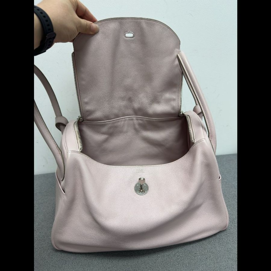 Hermes lindy34櫻花粉EV皮 框刻-5