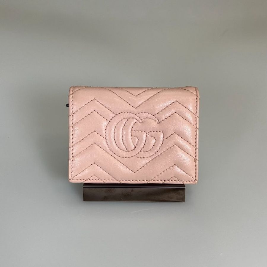GUCCI 466492 粉馬夢短夾-1