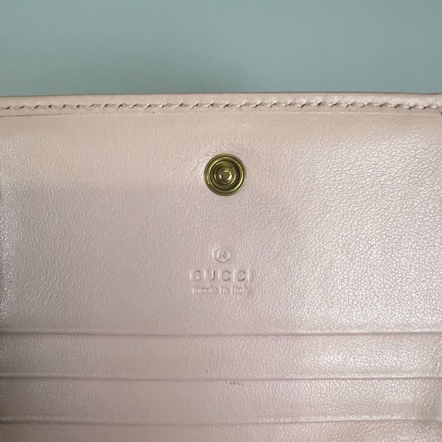 GUCCI 466492 粉馬夢短夾-10