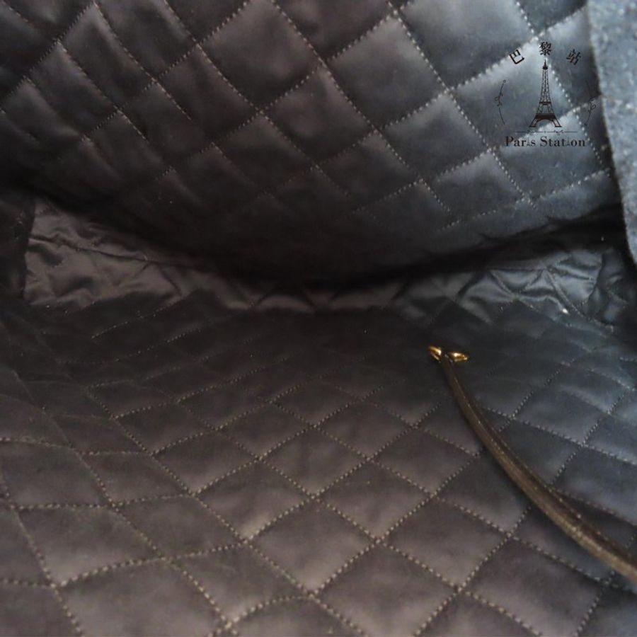 【巴黎站二手名牌專賣店】*現貨*CHANEL香奈兒真品*經典 22 Bag 槍灰色亮面小牛皮金字鏈條 束口雙肩後背包-3