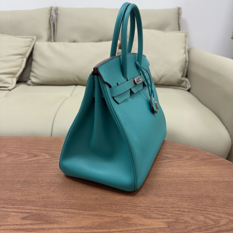 Hermes birkin35 維羅納綠銀扣 框P刻 ep皮-2