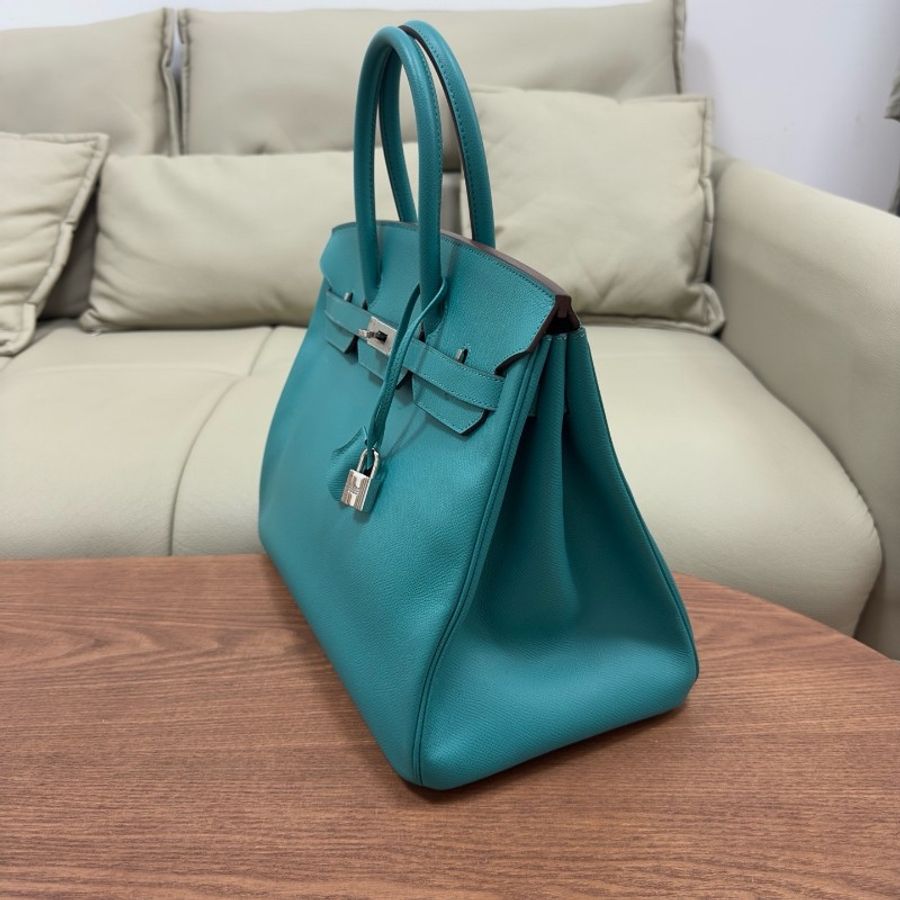 Hermes birkin35 維羅納綠銀扣 框P刻 ep皮-3
