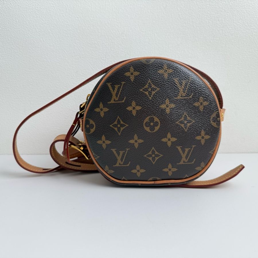 LV路易威登/Louis Vuitton BOITE CHAPEAU 棕色塗層帆布 老花圓餅包斜挎包 可調節肩帶 2019年-2