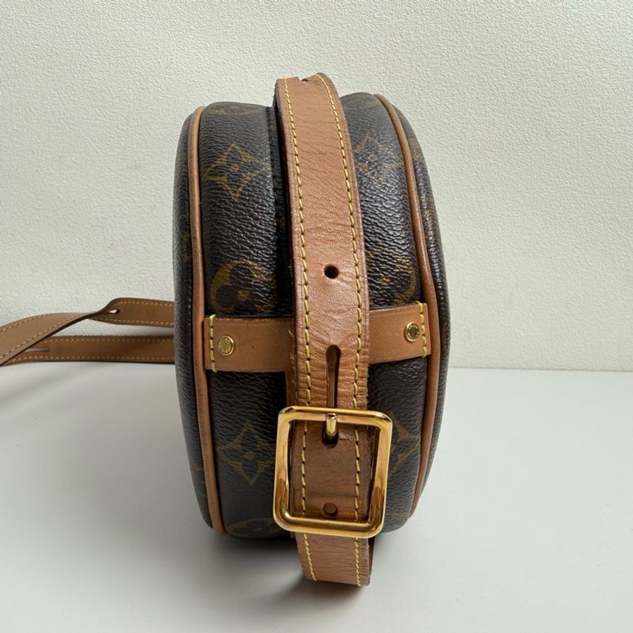 LV路易威登/Louis Vuitton BOITE CHAPEAU 棕色塗層帆布 老花圓餅包斜挎包 可調節肩帶 芯片款-1