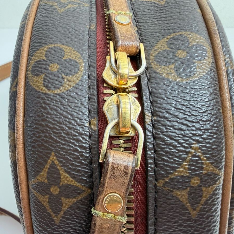 LV路易威登/Louis Vuitton BOITE CHAPEAU 棕色塗層帆布 老花圓餅包斜挎包 可調節肩帶 芯片款-6