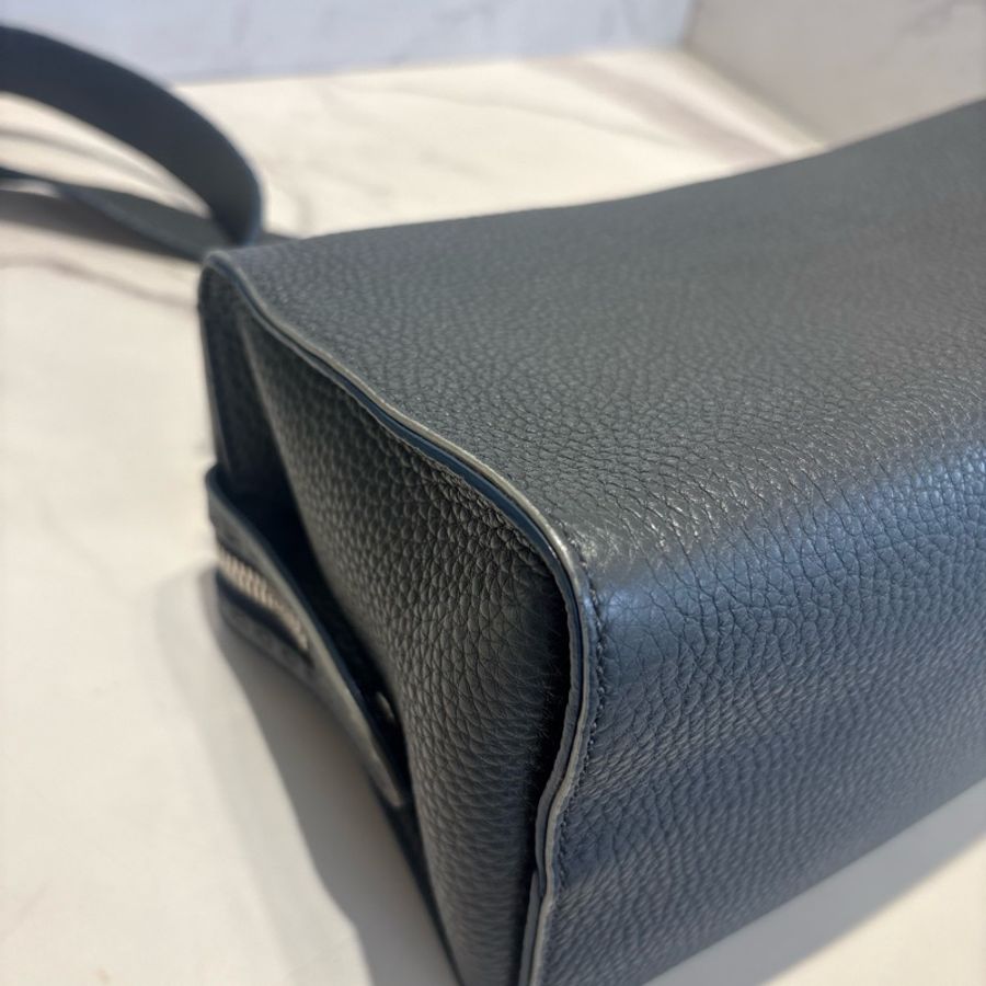 Fendi芬迪LEI SELLERIA 全皮手袋锡器灰-12
