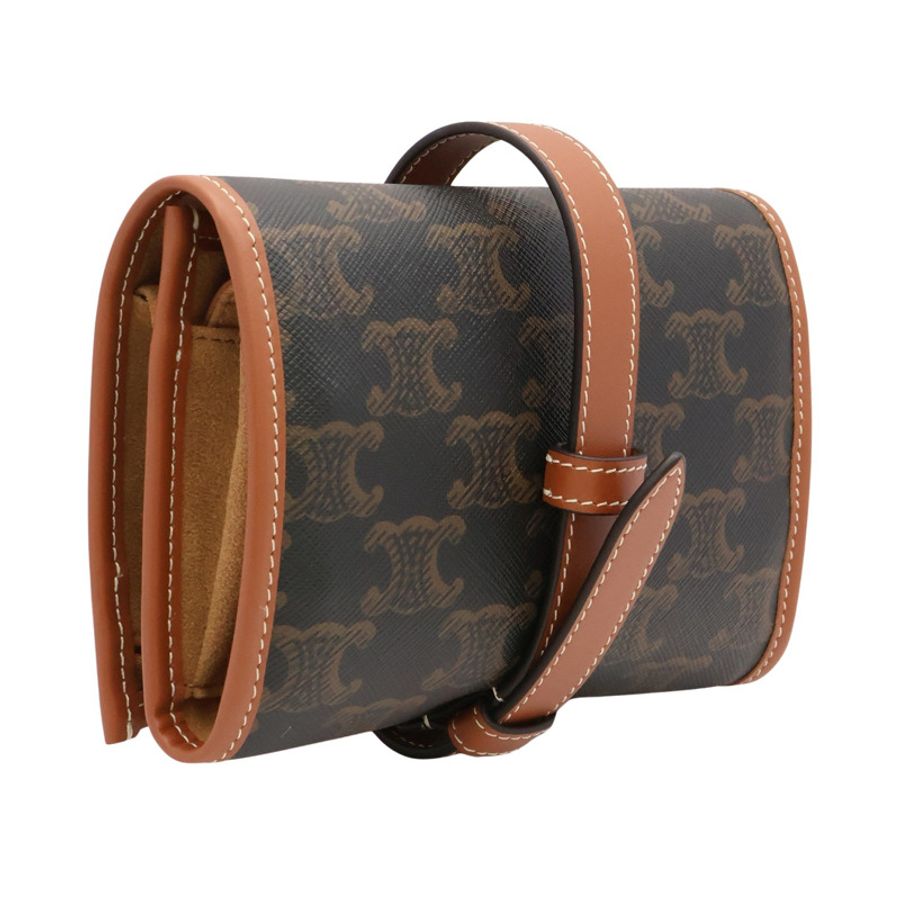 CELINE 賽琳 首飾包 珠寶袋 棕色 Triomphe 帆布 4M0962DIU.04LU-1