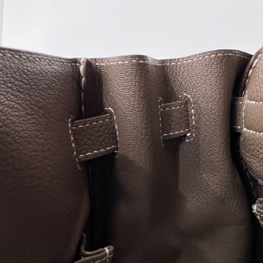 Hermes 18大象灰Togo皮銀釦Kelly35手提肩背包-15