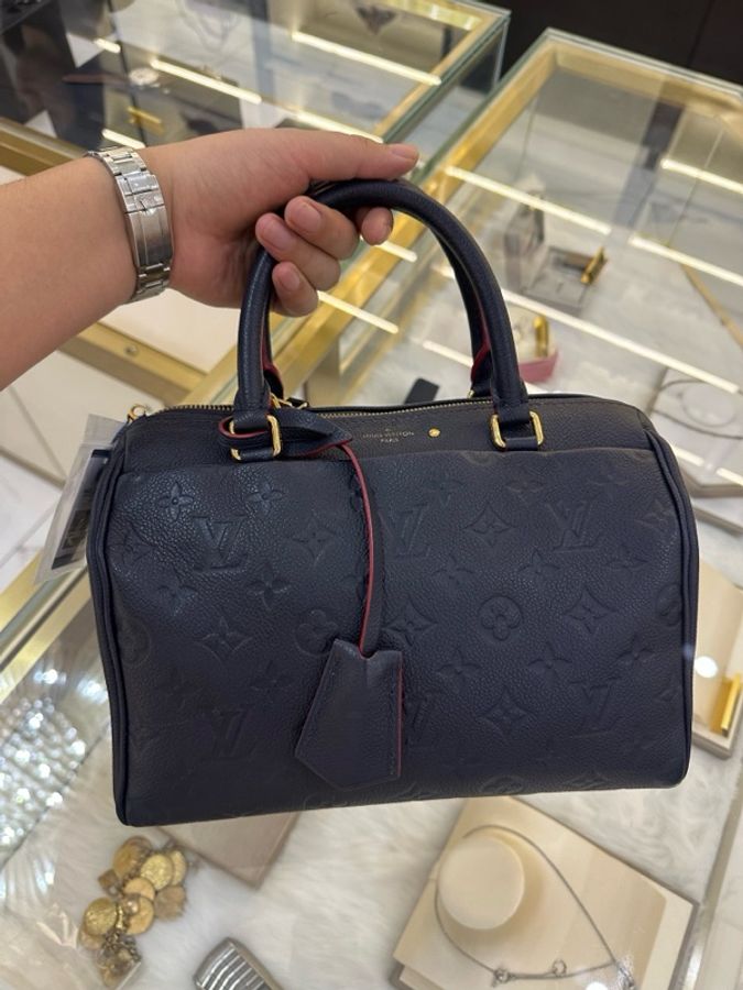 LV 路易威登 speedy25肩帶款波士頓枕頭包-7
