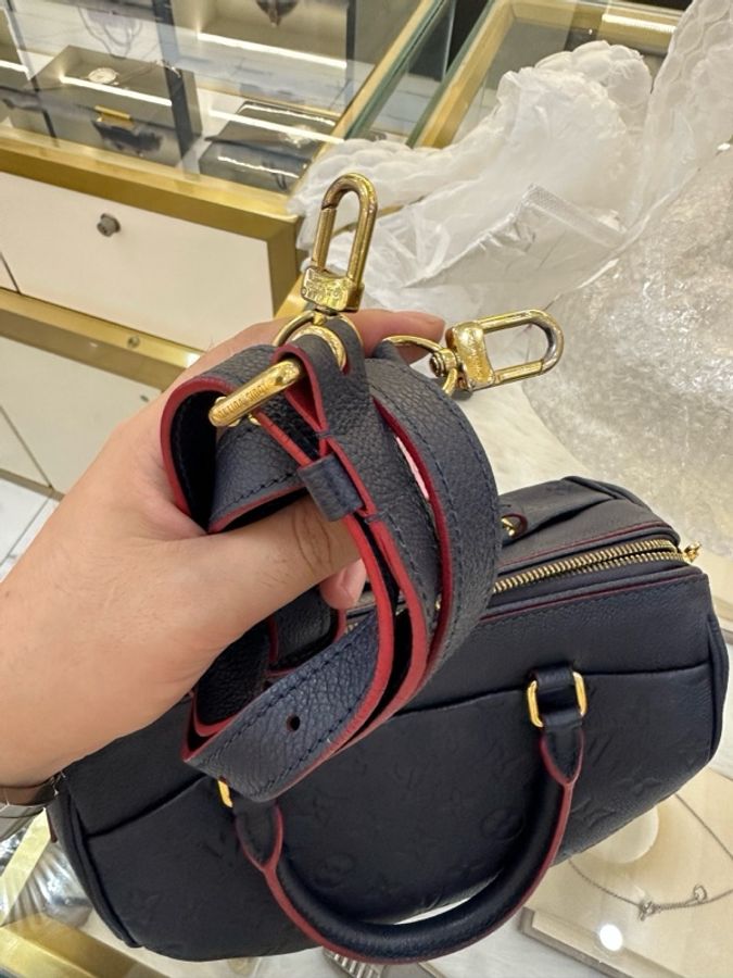 LV 路易威登 speedy25肩帶款波士頓枕頭包-14