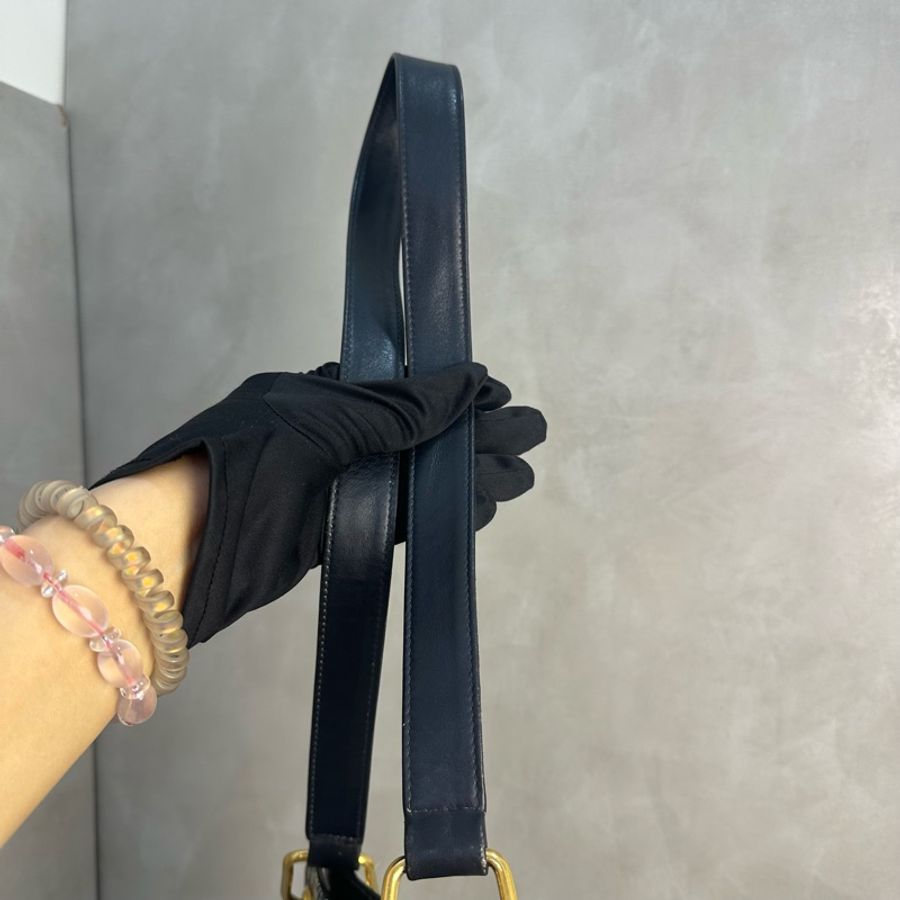【赫蒂國際精品】Gucci 藍色老花皮革編織拼接側背包vintage-19