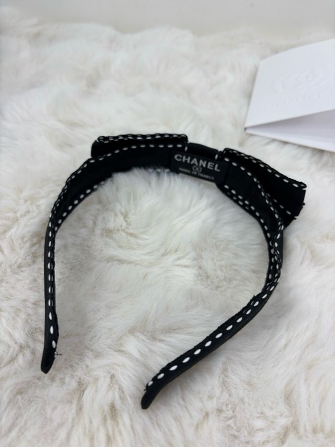 Chanel香奈兒 17P 外縫走線牛仔蝴蝶結髮箍 有購證有盒-4