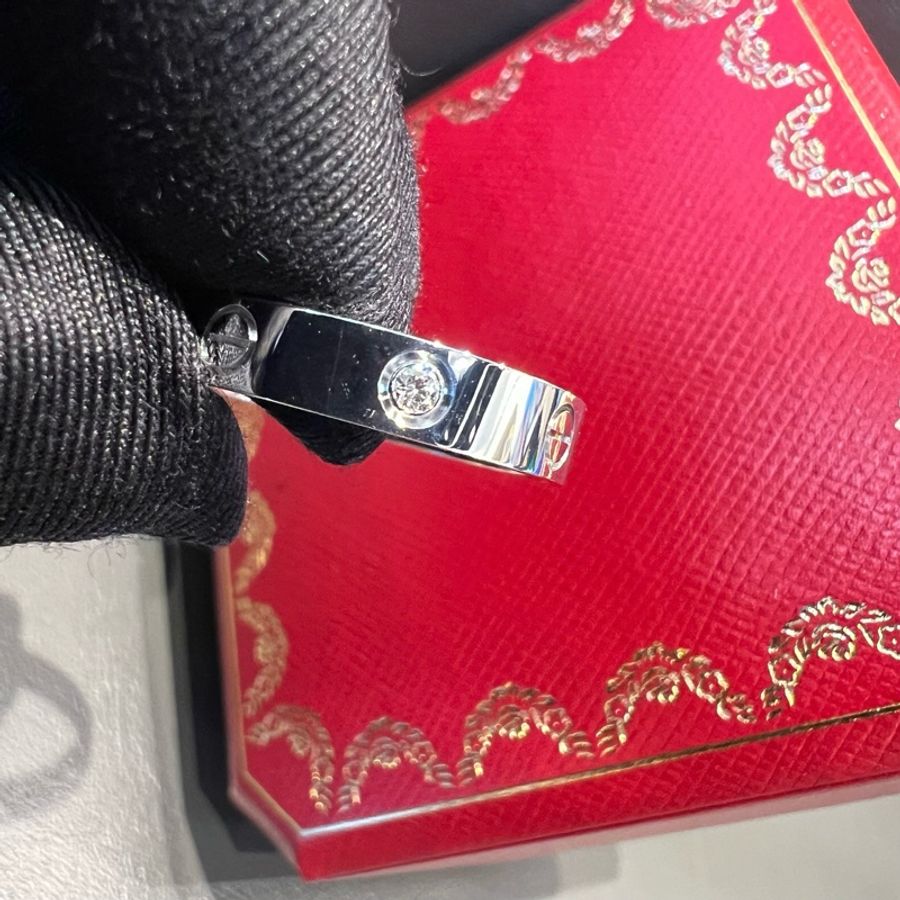 卡地亞 Cartier LOVE系列B40白金窄版單鑽57號-6
